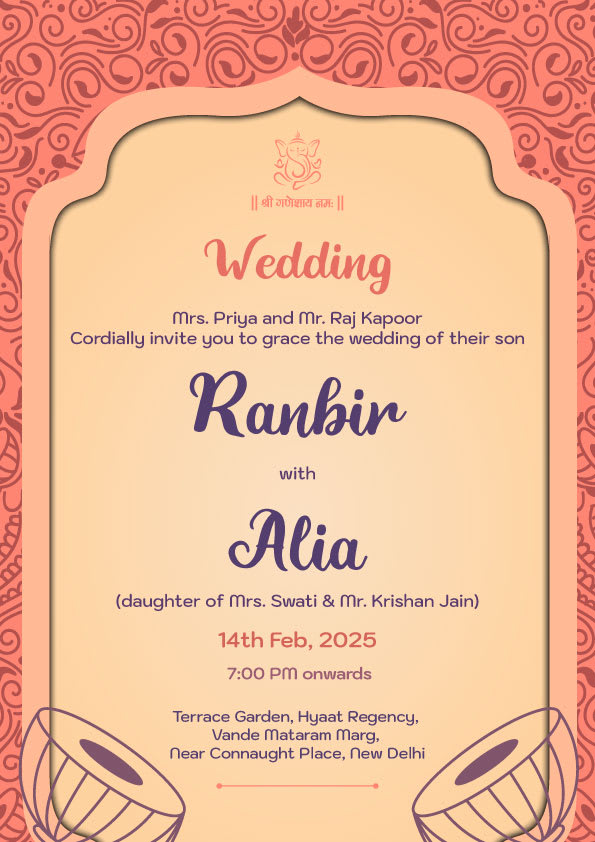 Wedding invitation sample 1